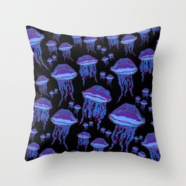 Jellyfish dark Throw Pillow