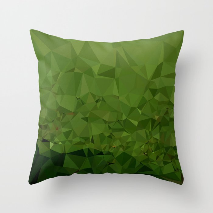 Chlorophyll Green Abstract Low Polygon Background Throw Pillow