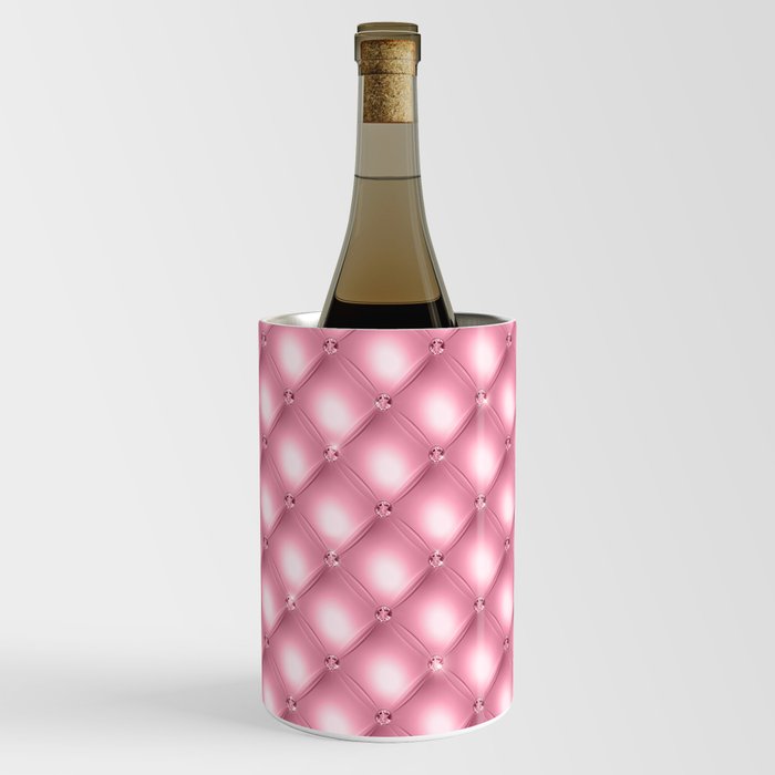 Glam Pink Tufted Pattern Wine Chiller