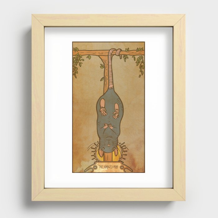 Muroidea Rat Tarot- The Hanged Man Recessed Framed Print