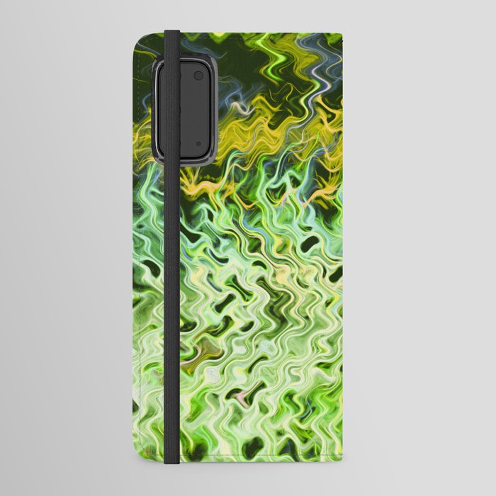 Lemon Green Wavy Abstraction Android Wallet Case