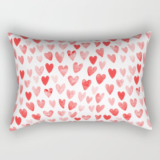 Watercolor heart pattern perfect gift to say i love you on valentines day Rectangular Pillow