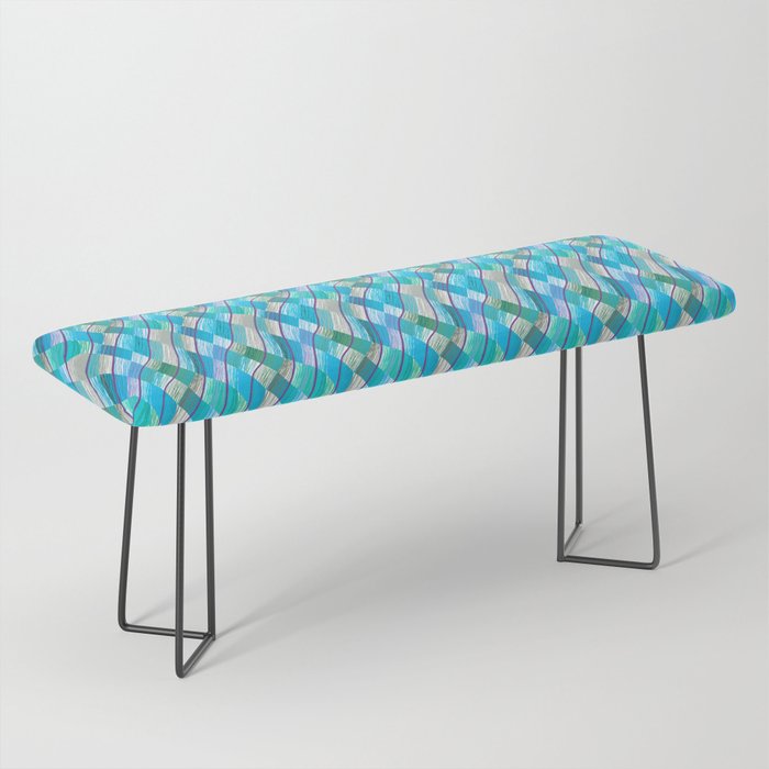 Seamless geometric background in turquoise tones argyle Bench