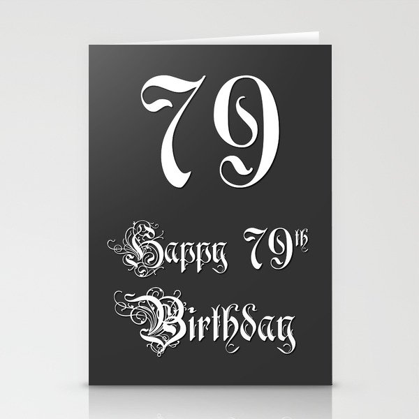 Happy 79th Birthday - Fancy, Ornate, Intricate Look Stationery Cards