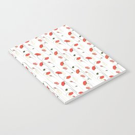 Pretty Girly Poppies Floral Pattern Notebook