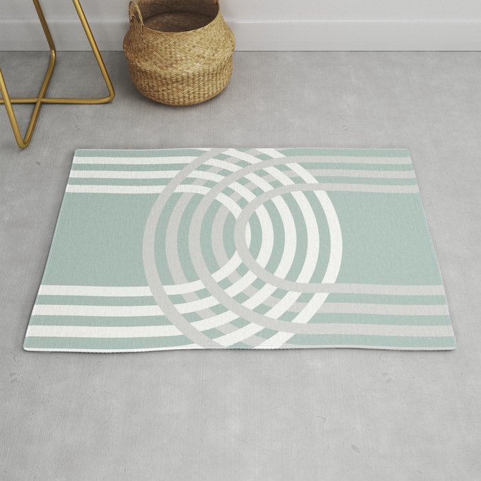 Mint Sage Green Arch Composition Rug