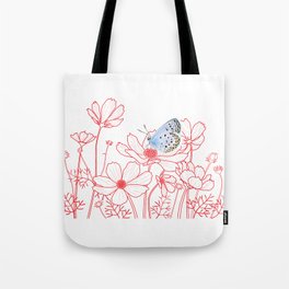 Cosmos and Butterfly Tote Bag