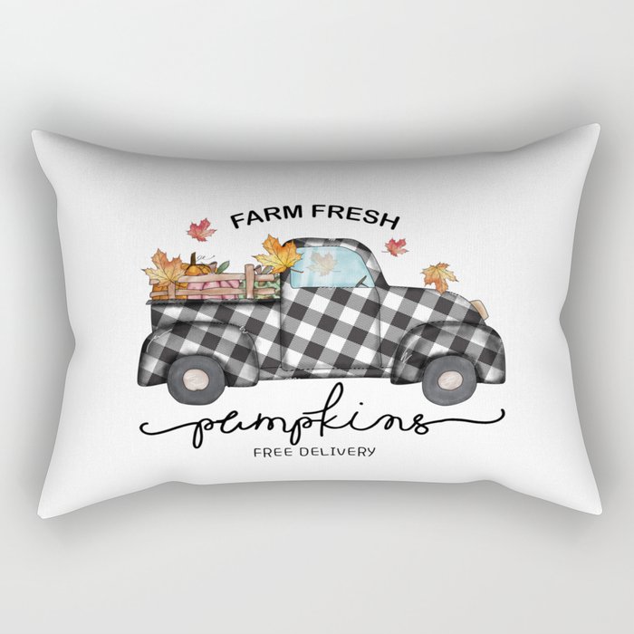 Farm fresh pumpkins truck fall season Rectangular Pillow