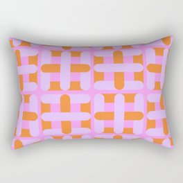 Pink & Orange Squares Rectangular Pillow