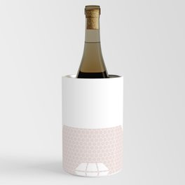 White Diamond Lace Horizontal Split on Pastel Pale Pink Wine Chiller