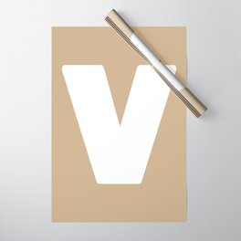 V (White & Tan Letter) Wrapping Paper
