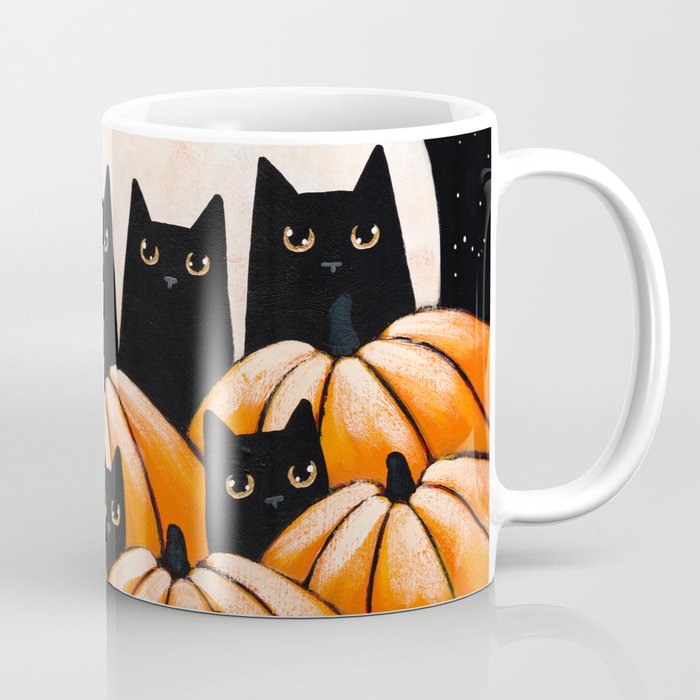Black Cats in the Pumpkin Patch Coffee Mug