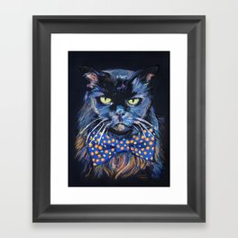 Gangster cat Framed Art Print