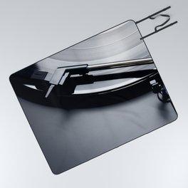 Black vinyl record spinning on a turntable Picnic Blanket