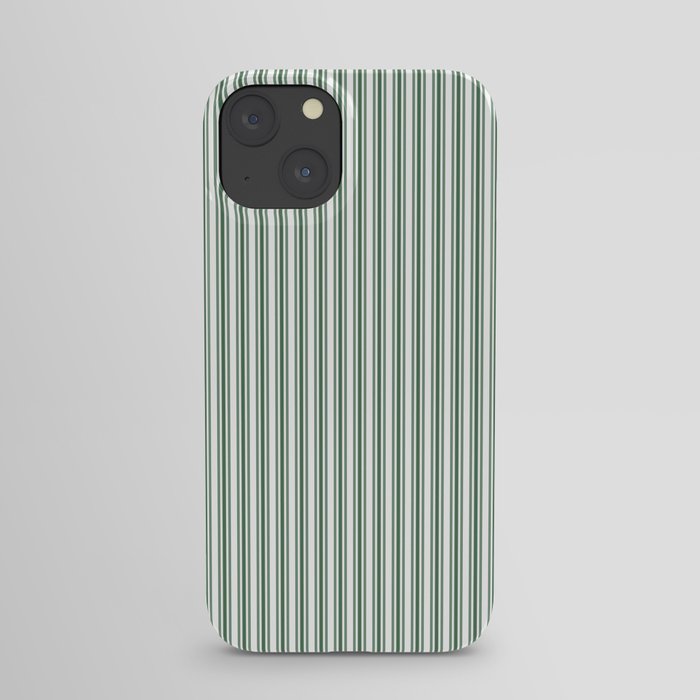 Classic Small Green Boot Green French Mattress Ticking Double Stripes iPhone Case