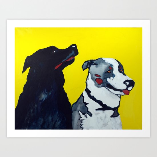 STINKY AND ZEKE by Jean-Paul Langlois Art Print
