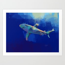 The Great Shark - Ocean Digital Painting Art Print