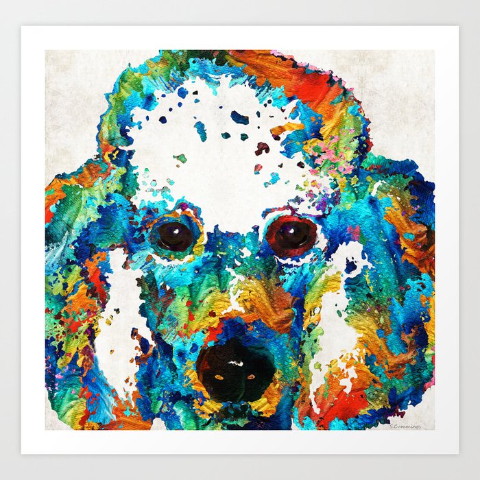 colorful poodle dog art