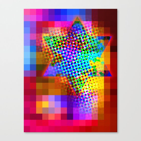 Modern Judaica- Saturated Star Canvas Print