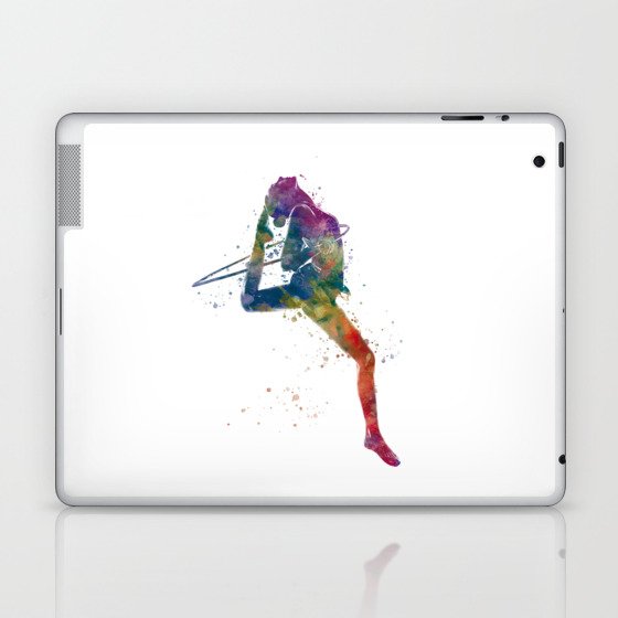 Rhythmic gymnastics in watercolor Laptop & iPad Skin