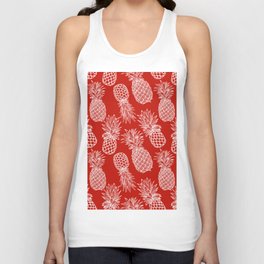 Fresh Pineapples Cherry Colored Unisex Tank Top