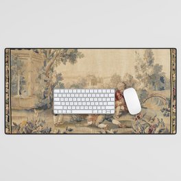 Aubusson  Antique French Tapestry Print Desk Mat
