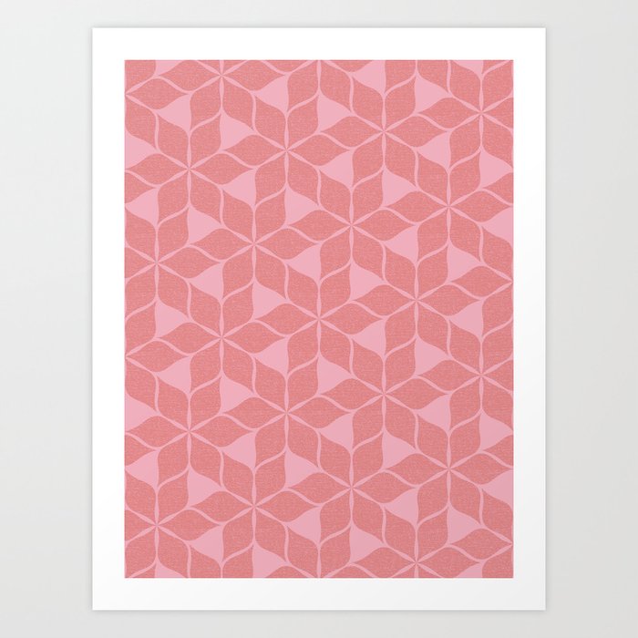 Geometric Pattern Pink on Pink Art Print