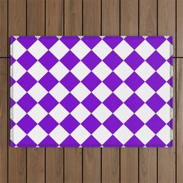 Rhombus Texture (Purple & White) Outdoor Rug