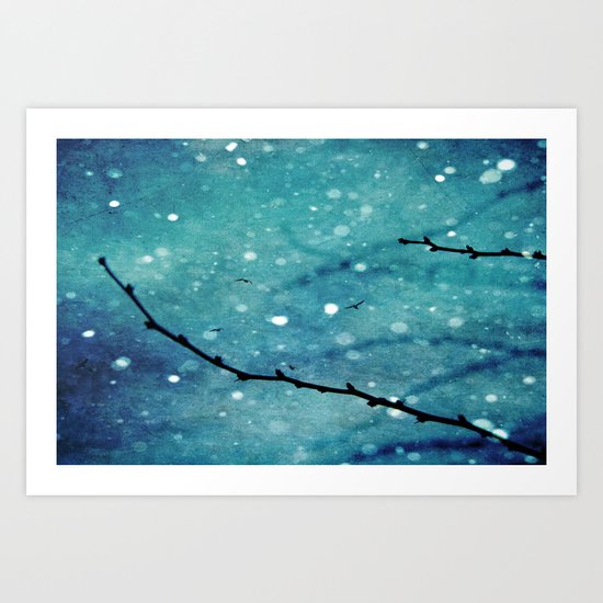 Winter Snow Branches Art Print