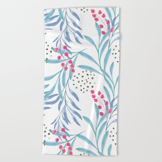 Delicate sprigs 3 Beach Towel