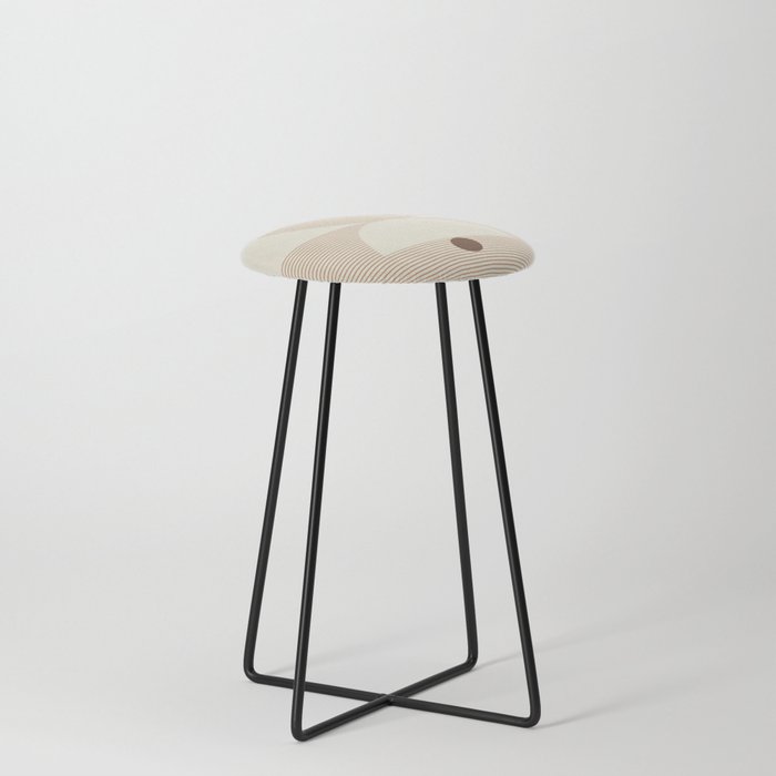 Geometric lines in Shades of Coffee and Latte 6 (Sunrise and Sunset) Counter Stool