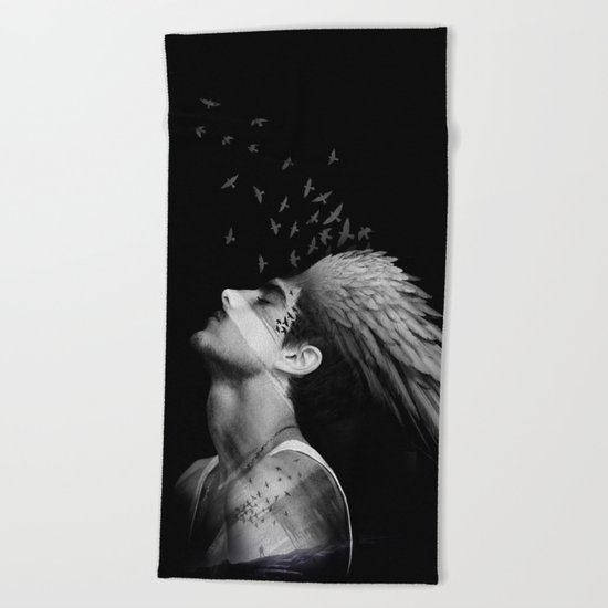 Icarus Dreaming Beach Towel