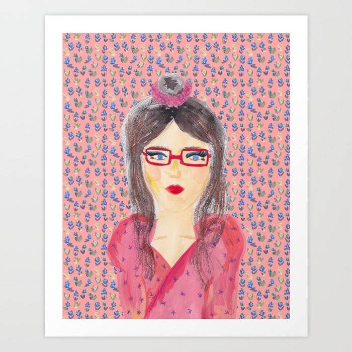 All Dressed up with Blue Flowers Art Print