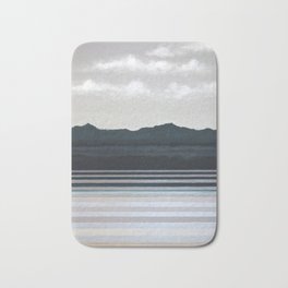 Goleta Reflections  Bath Mat | Mountains, Ucsb, Oilpainting, Handpainted, Landscape, Clouds, Santabarbara, Gouchos, Linearlandscapes, California 