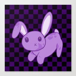 Purple Bunny (Checkered) Canvas Print