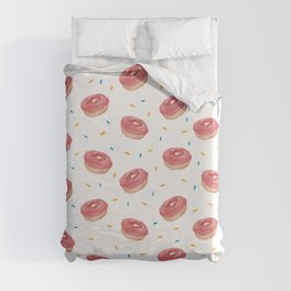 Cute Doughnut Print Seamless Pattern Duvet Cover