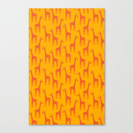 Giraffes-Orange Canvas Print