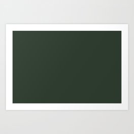 Dark Gray-Green Solid Color Pantone Mountain View 19-5918 TCX Shades of Green Hues Art Print