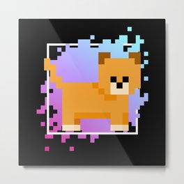 Dog Pixel Gaming Games Art Retro Metal Print