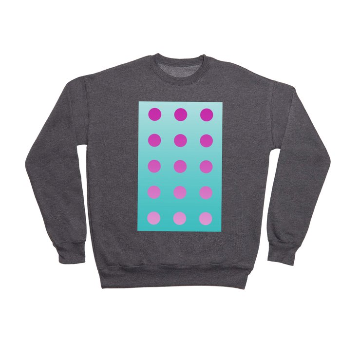 pink and aqua dots gradation 2 Crewneck Sweatshirt