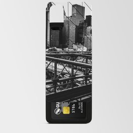 Brooklyn Bridge and Manhattan skyline in New York City black and white Android Card Case