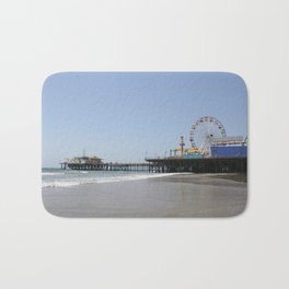 Santa Monica Pier Bath Mat | Color, Pacificocean, Santamonicapier, Landscape, Photograph, Santamonica, Ferriswheel, Californiabeach, Nofilter, Summervacation 