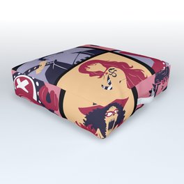 King of Pirates Outdoor Floor Cushion | One Piece, Sanji, Pattern, Straw Hat Pirates, Vintage, Ace, Graphicdesign, Manga, Nami, Cartoon 