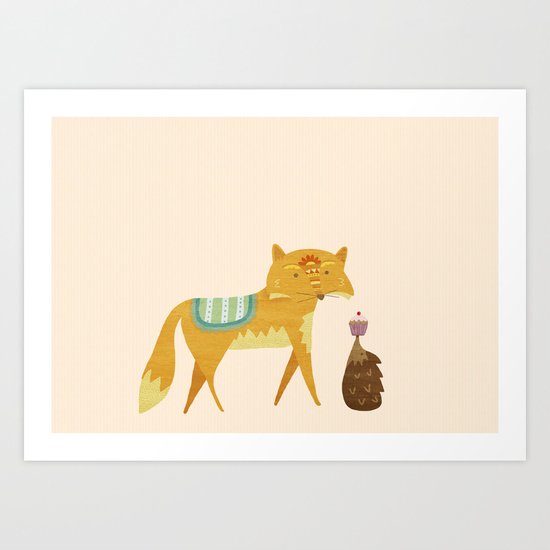 The Fox and the Hedgehog Art Print