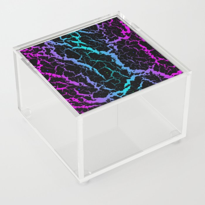 Cracked Space Lava - Pink/Cyan Acrylic Box