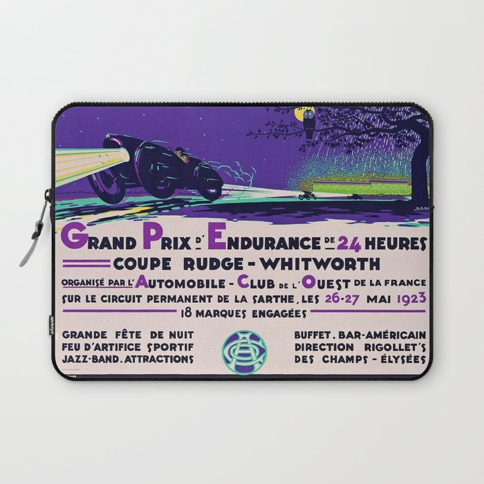 1923 purple Grand Prix D'endurance De 24 Heures / Coupe Rudge - Whitworth Le mans grand prix racing automobile advertising advertisement vintage poster Laptop Sleeve