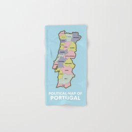 Portugal political map Hand & Bath Towel