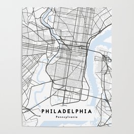 Philadelphia City Map Illustration Poster