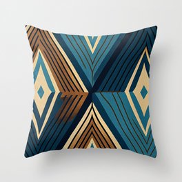 Tribal Pattern: Mystical Azure Throw Pillow