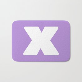 x (White & Lavender Letter) Bath Mat